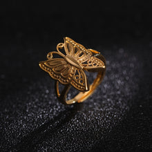 Load image into Gallery viewer, 24K Gold Filled Butterfly Ring
